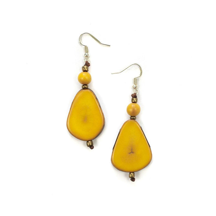 Alma Earrings-Amarillo-Tagua by Soraya Cedeno