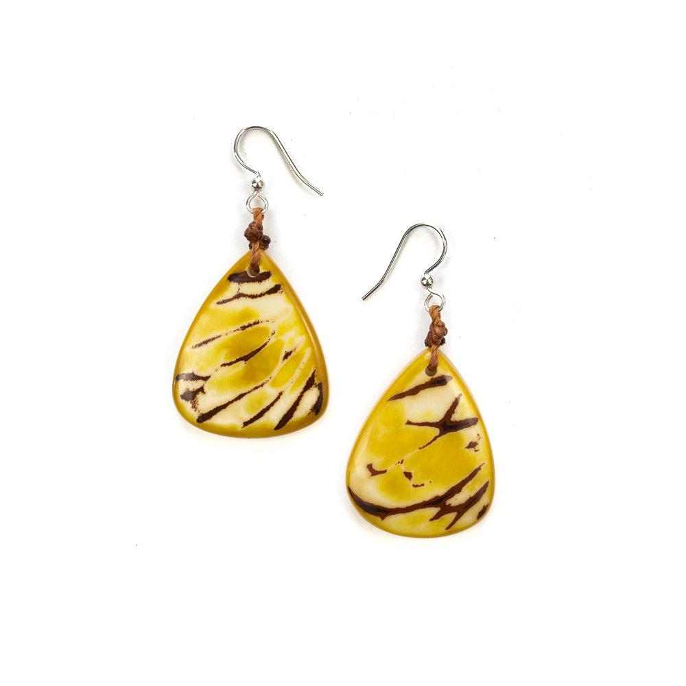 Andrea Earrings-Amarillo-Tagua by Soraya Cedeno