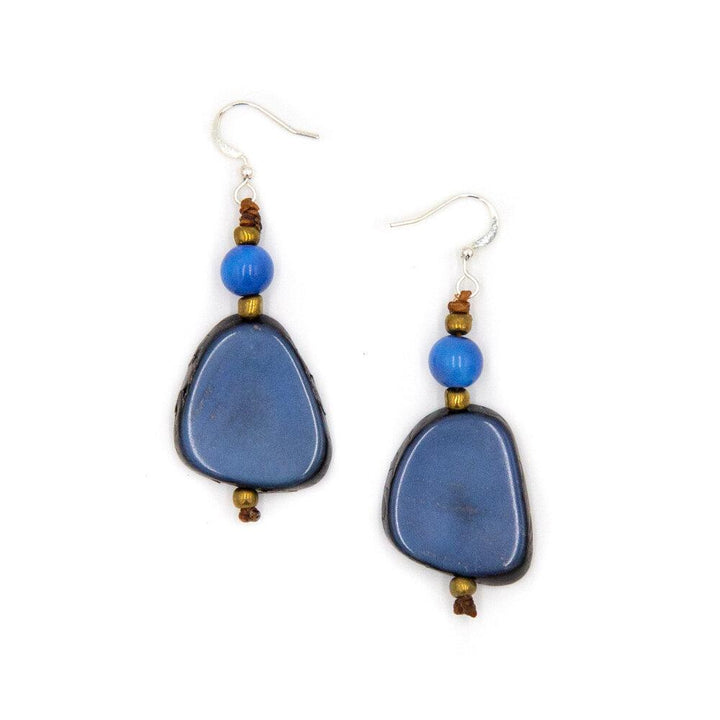 Alma Earrings-Biscayne Bay-Tagua by Soraya Cedeno