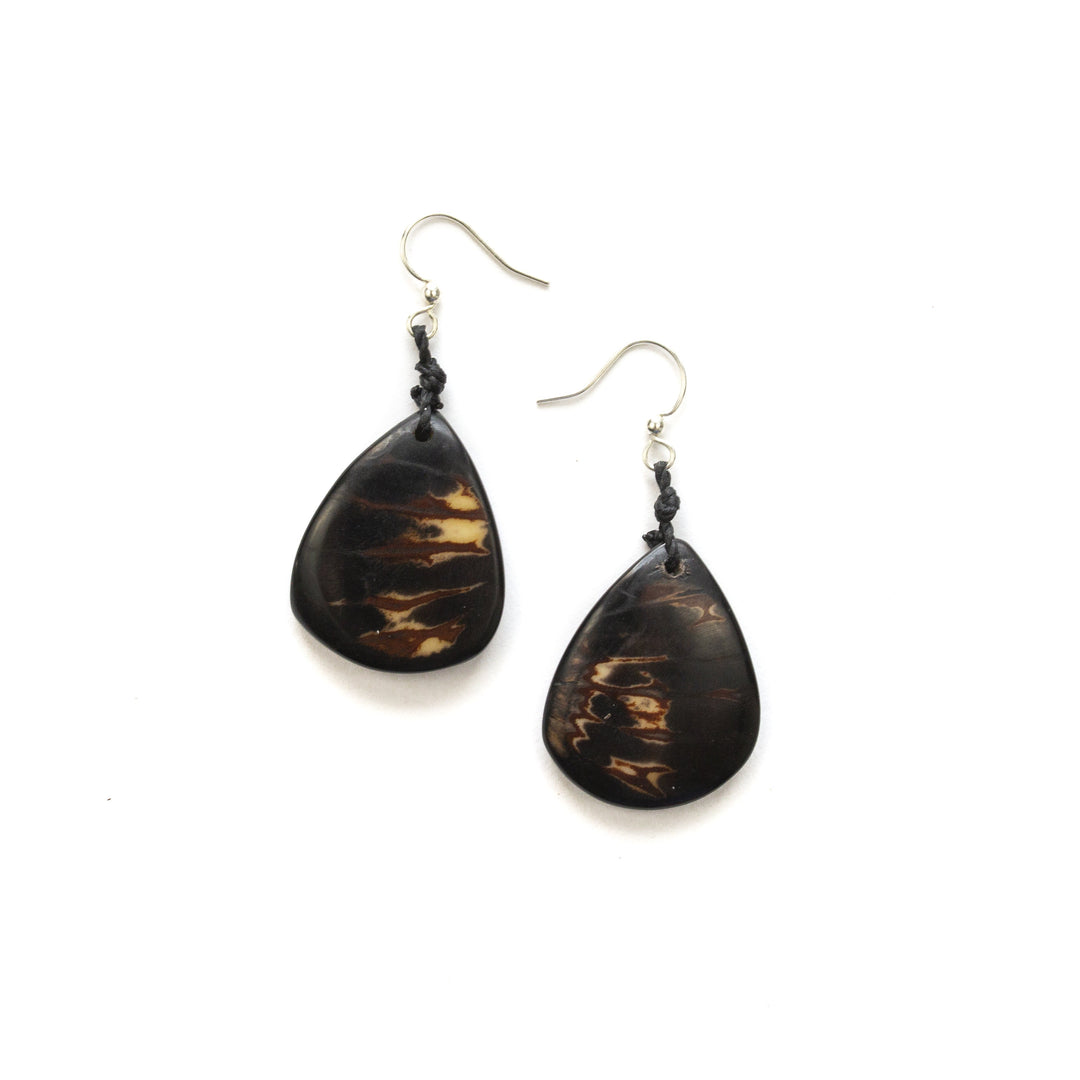 Andrea Earrings-Black-Tagua by Soraya Cedeno