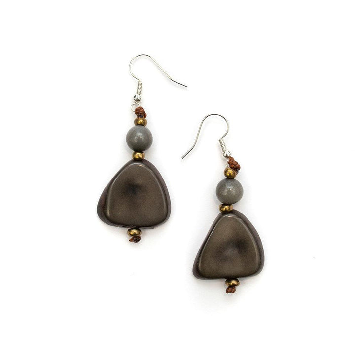 Alma Earrings-Charcoal-Tagua by Soraya Cedeno