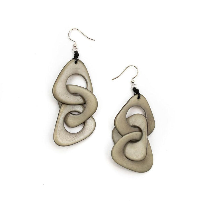 Vero Earrings-Charcoal-Tagua by Soraya Cedeno