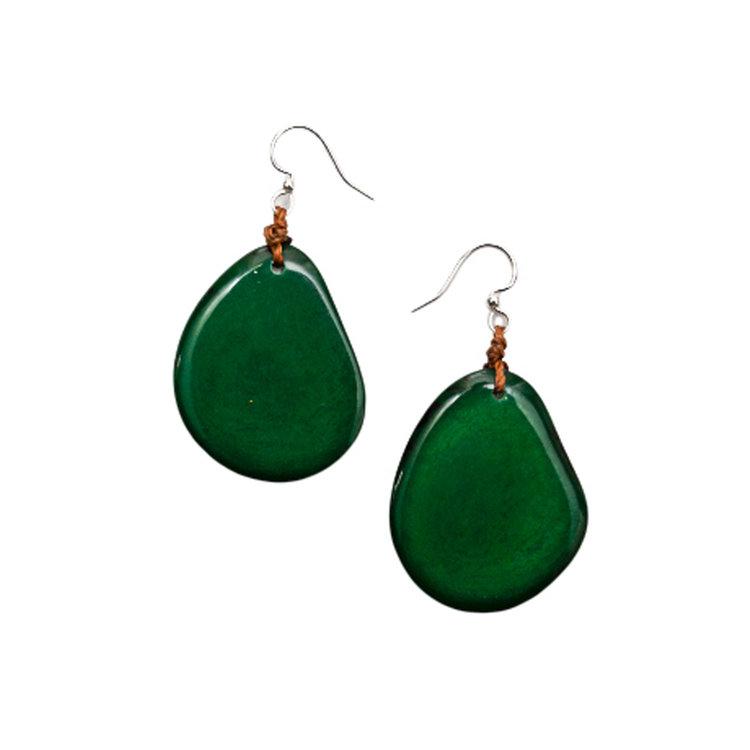 Amigas Earrings-Forest Green-Tagua by Soraya Cedeno