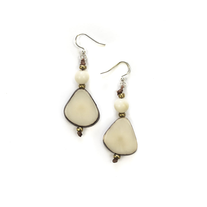 Alma Earrings-Ivory-Tagua by Soraya Cedeno