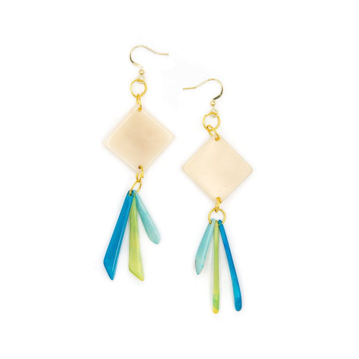 Petra Earrings-Ivory/Turquoise-Tagua by Soraya Cedeno