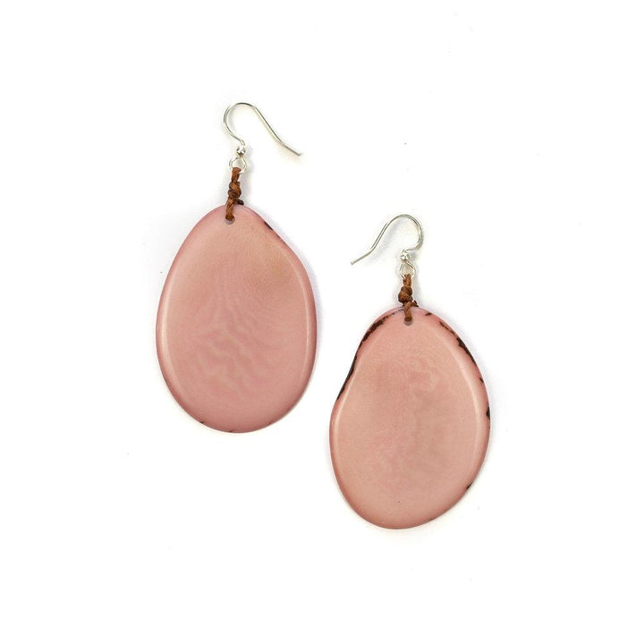 Amigas Earrings-Pink-Tagua by Soraya Cedeno