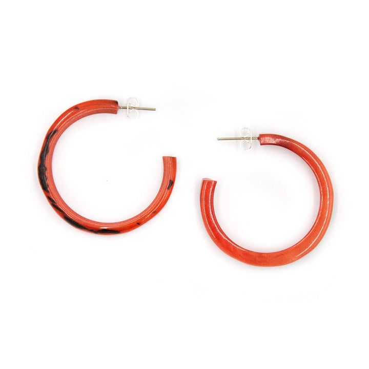 Alicia Earrings-Poppy Coral-Tagua by Soraya Cedeno