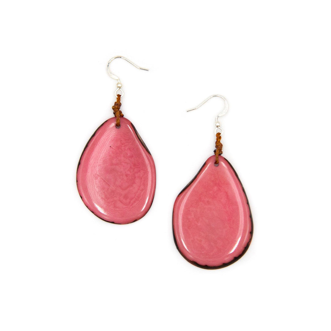 Amigas Earrings-Rose-Tagua by Soraya Cedeno