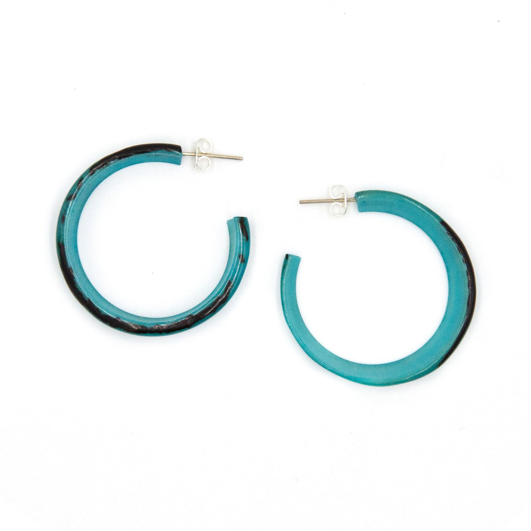 Alicia Earrings-Turquoise-Tagua by Soraya Cedeno