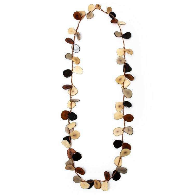 Tagua Slice Necklace-Chestnut Combo-Tagua by Soraya Cedeno