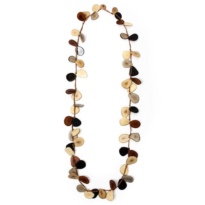 Tagua Slice Necklace-Chestnut Combo-Tagua by Soraya Cedeno