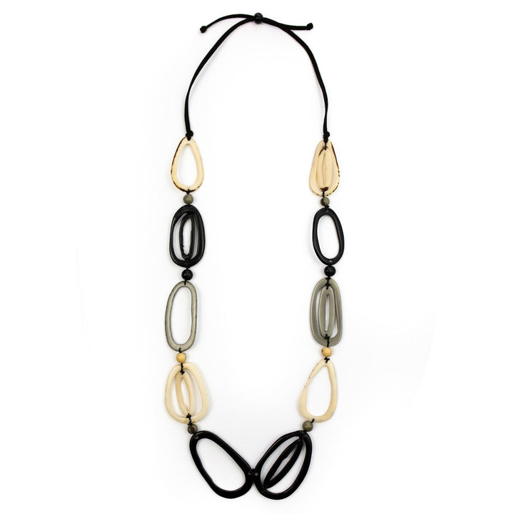 Emily Necklace-Onyx/Charcoal/Ivory-Tagua by Soraya Cedeno