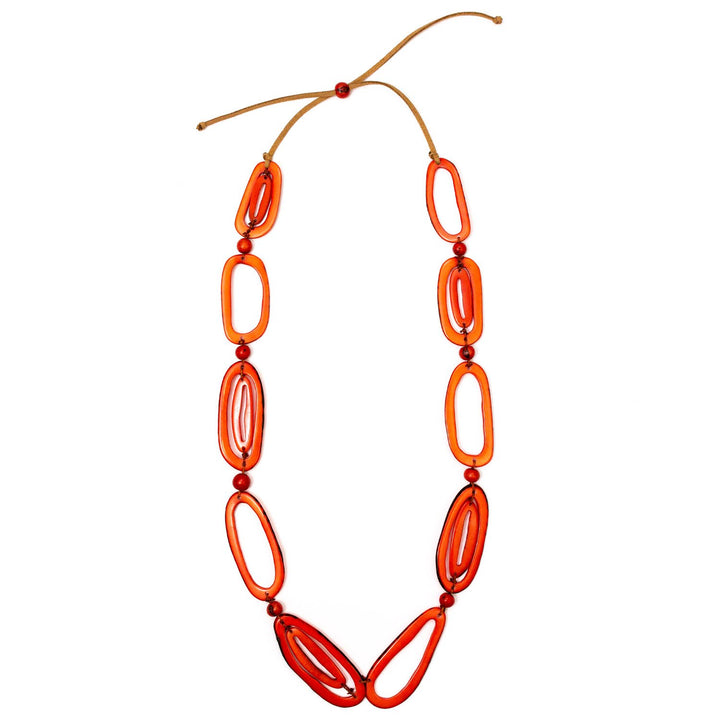 Emily Necklace-Poppy Coral-Tagua by Soraya Cedeno