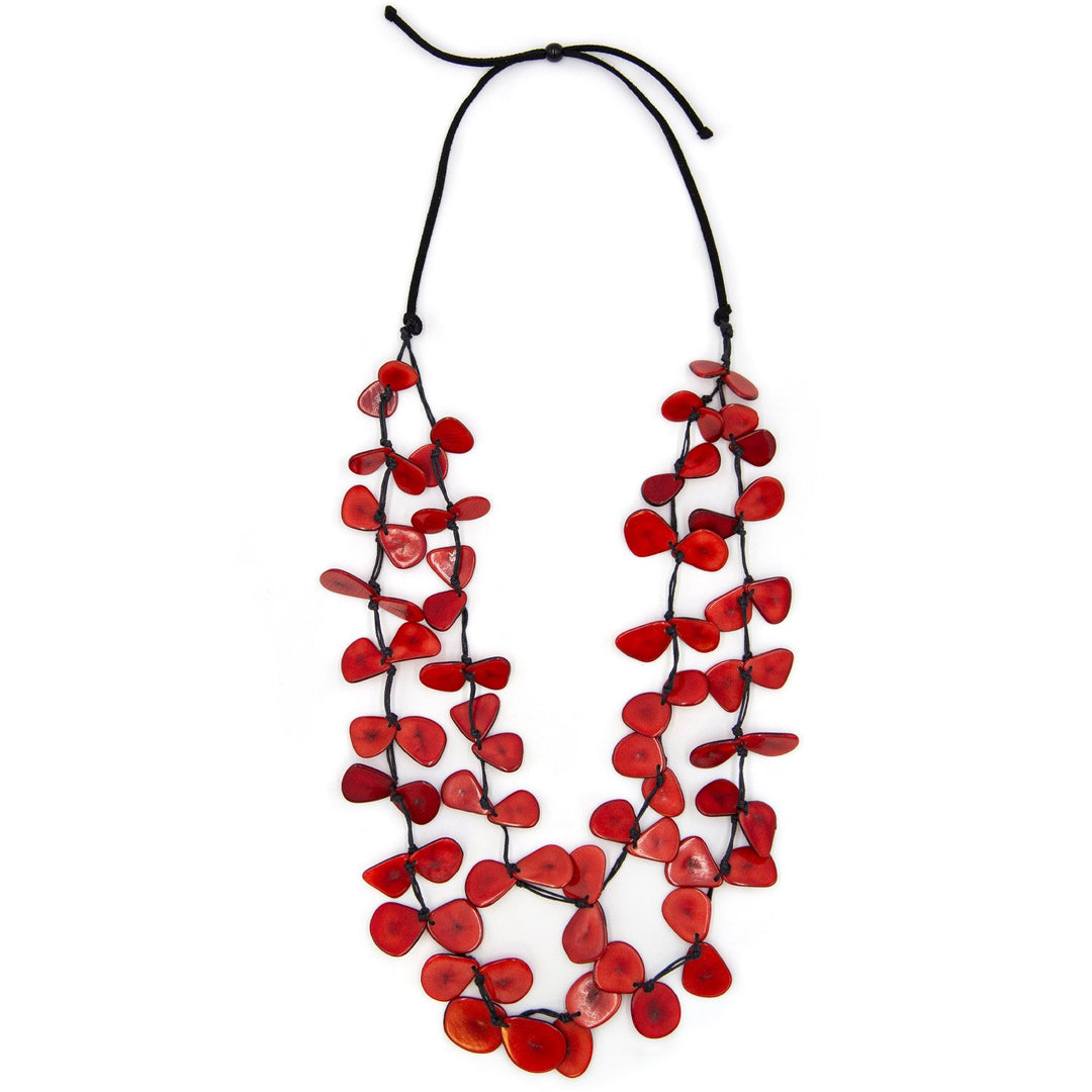 Cielo Necklace-Red-Tagua by Soraya Cedeno