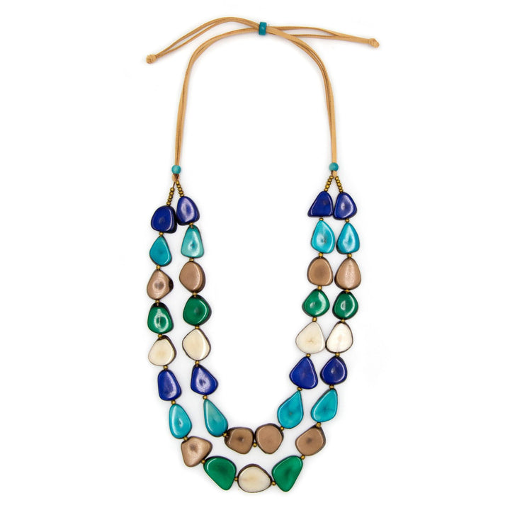 Marlene Necklace-Royal Blue - Turquoise - Green-Tagua by Soraya Cedeno