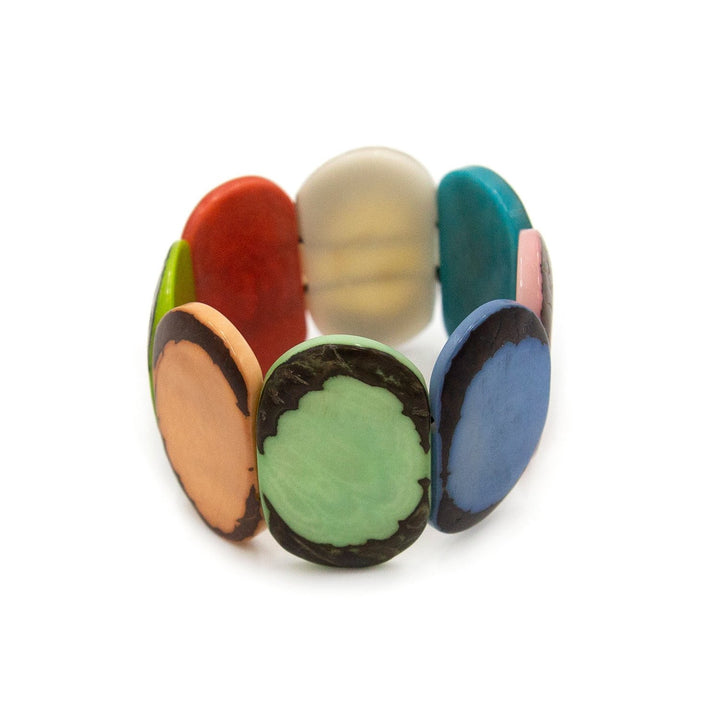 Carved Ivory Bracelet-Pastel Multi-Tagua by Soraya Cedeno