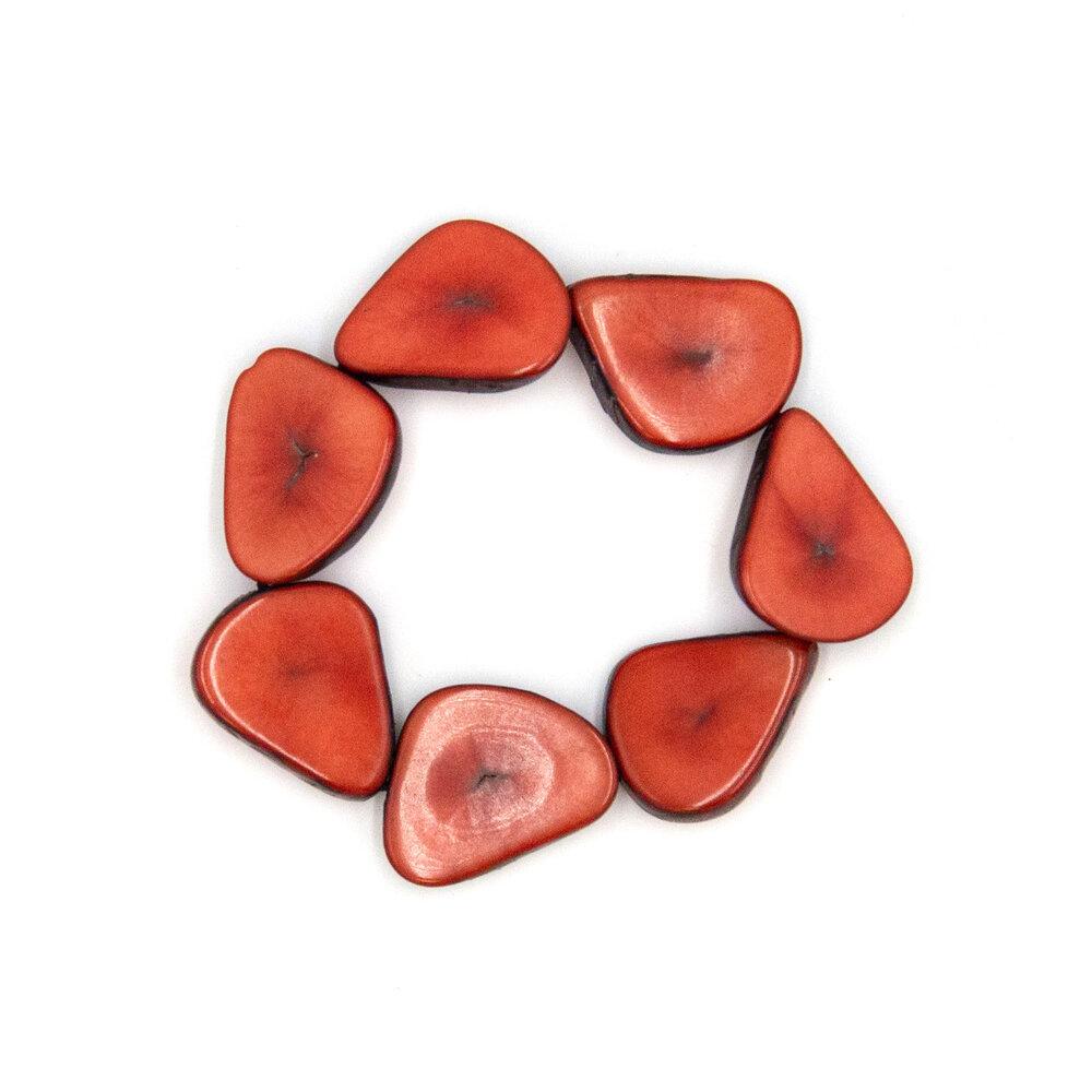 Alma Bracelet-Poppy Coral-Tagua by Soraya Cedeno