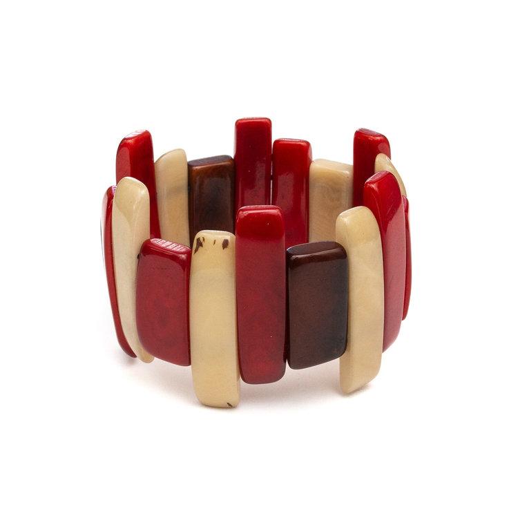 Michelle Bracelet-Red Combo-Tagua by Soraya Cedeno
