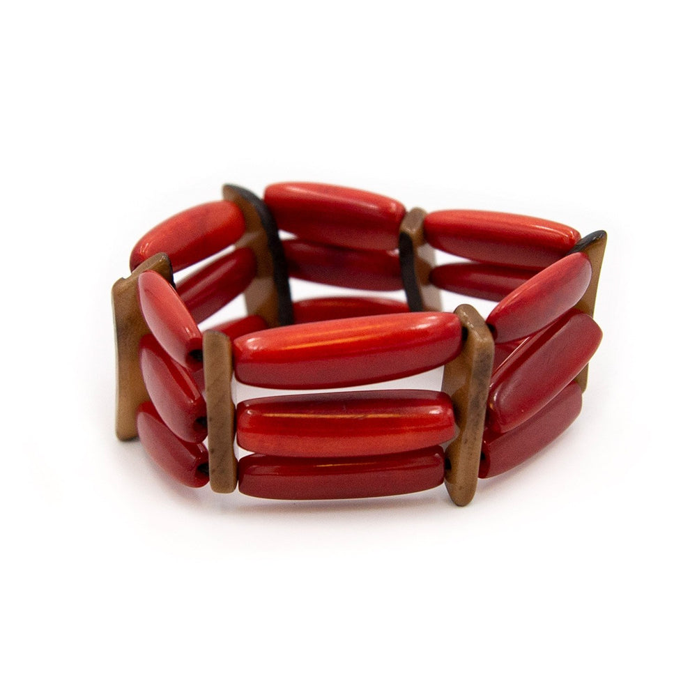 Salcedo Bracelet-Red-Tagua by Soraya Cedeno