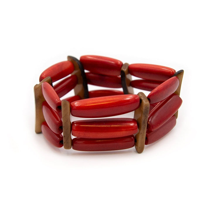 Salcedo Bracelet-Red-Tagua by Soraya Cedeno