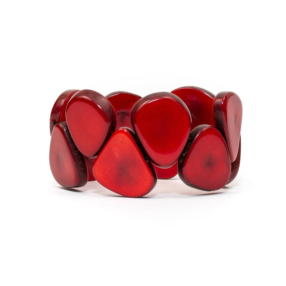 Samantha Bracelet-Red-Tagua by Soraya Cedeno