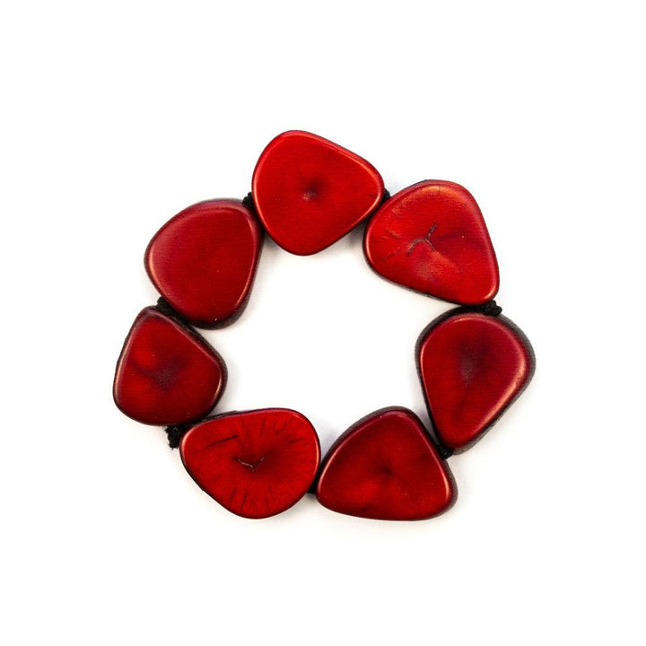 Alma Bracelet-Rojo-Tagua by Soraya Cedeno